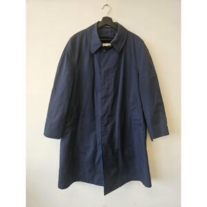 Vintage Raintamer Coat Mens 42 Navy Blue Removable‎ Liner Rain Trench Jacket 80s